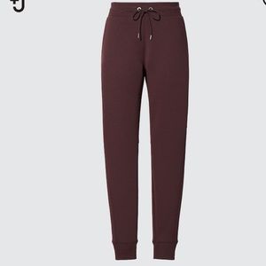 +J maroon Jil Sander Uniqlo high waisted sweatpants joggers